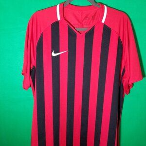 Nike Argentina Dri Fit Stripe Futbol Soccer Jersey Red Black Men XL